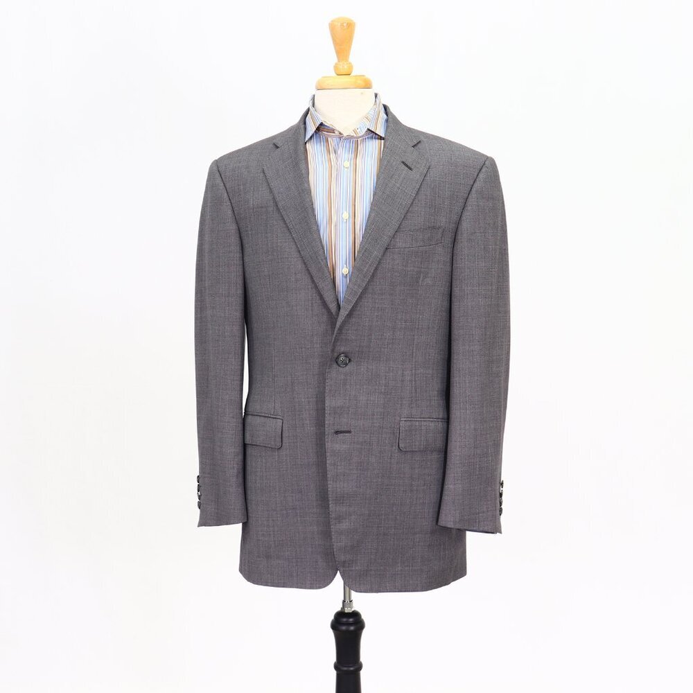 Bespoke 40L Gray Solid 2-Button Sport Coat Blazer Jacket P238